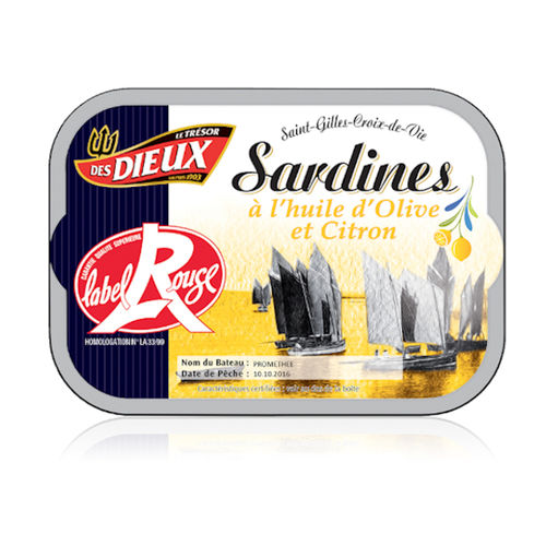 Label Rouge Sardinen in Olivenöl mit Zitrone