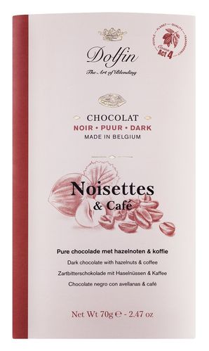 Dolfin - Zartbitterschokolade mit Haselnüssen und Kaffee