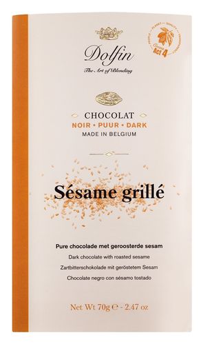 Dolfin - Zartbitterschokolade mit geröstetem Sesam