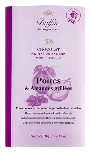 Dolfin - Zartbitterschokolade mit Birne und Mandeln